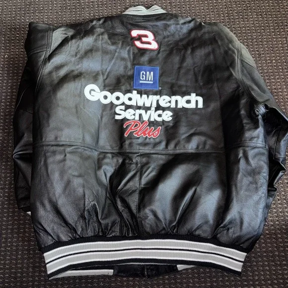 Vintage Dale Earnhardt Goodwrench Leather Jacket Men's Large NASCAR Racing